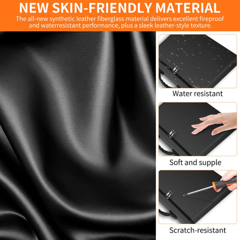 JUNDUN Fireproof Money Bag side carry handle for easy travel comfort.