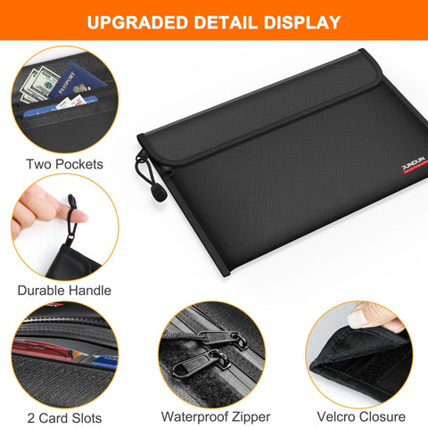 Portable JUNDUN fireproof bag with carrying handle for travel