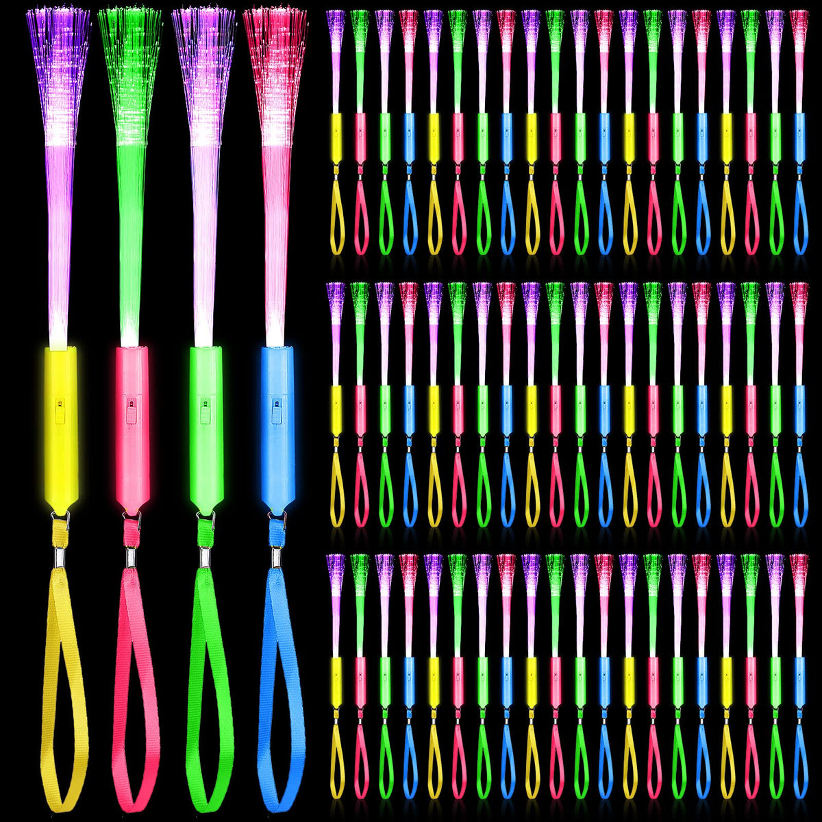 Junkin fiber optic wand with vibrant colors, perfect for parties and weddings
