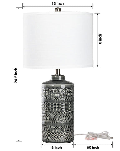 Junnai 24.5-inch lamp suited for end tables and desks