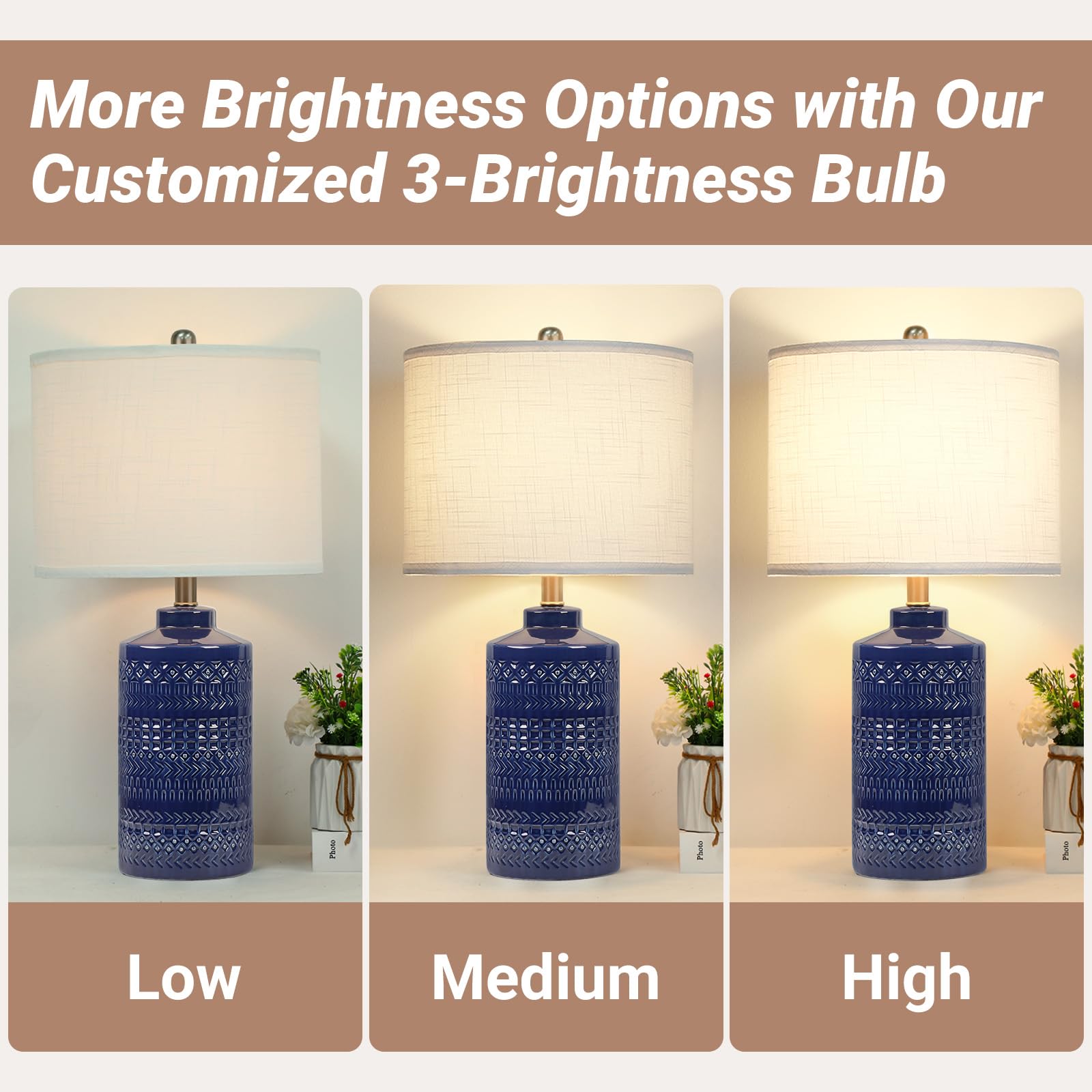 JUNNAI 24-5-inch table lamp fits bedside and entryways