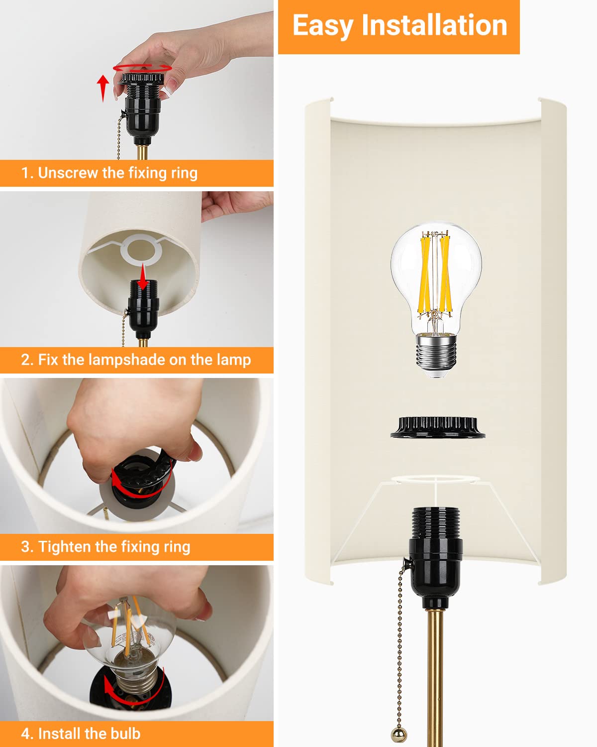 JUNNAI versatile lamp for bedroom, office, or dining room.