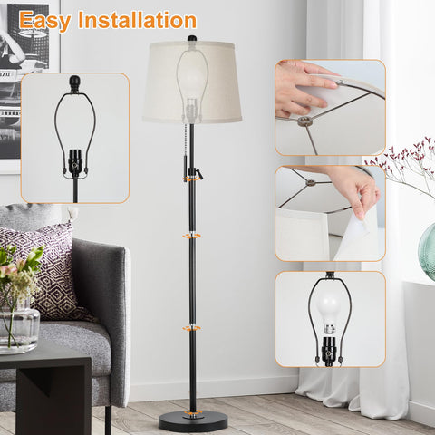 JUNNAI black modern floor lamp complements contemporary decor