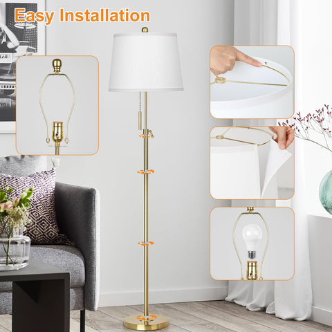 JUNNAI Easy-assembly floor lamp ready in minutes