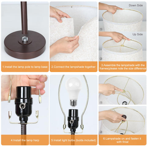 JUNNAI end-table lamps ideal for bedrooms and living rooms.