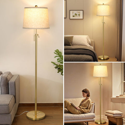 JUNNAI modern brass floor lamp complements contemporary decor