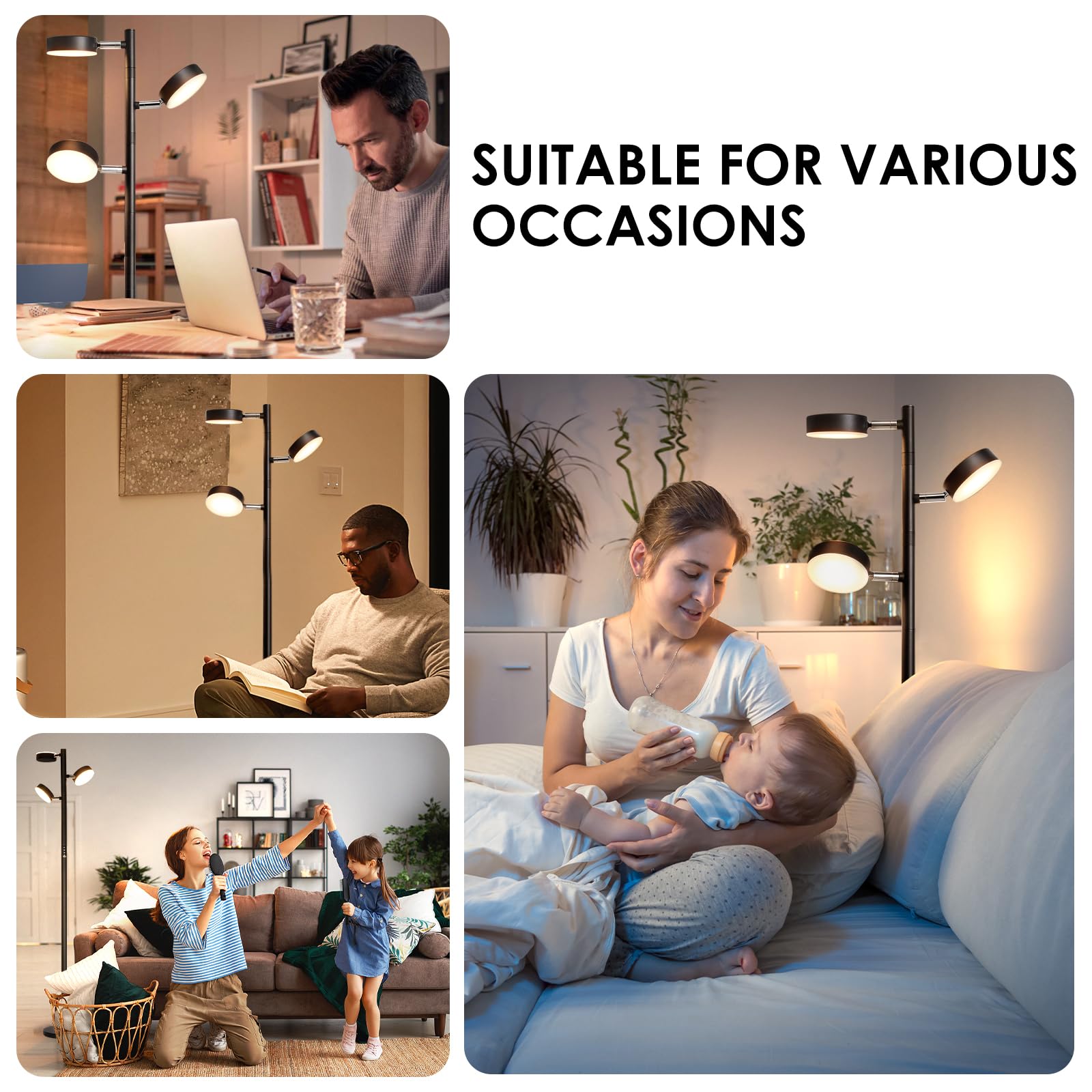 JUNNAI LED Tree Lamp easy assembly from base to top in minutes.