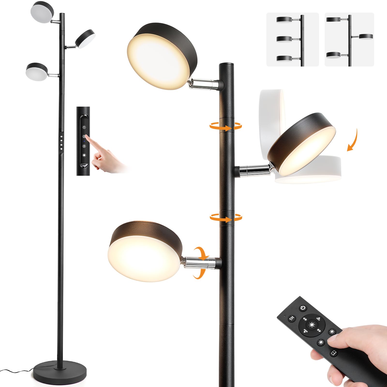 JUNNAI LED Tree Lamp with remote control for effortless brightness adjustments from anywhere.
