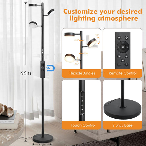 JUNNAI LED Tree Lamp tall standing design fits living rooms, bedrooms, and offices stylishly.
