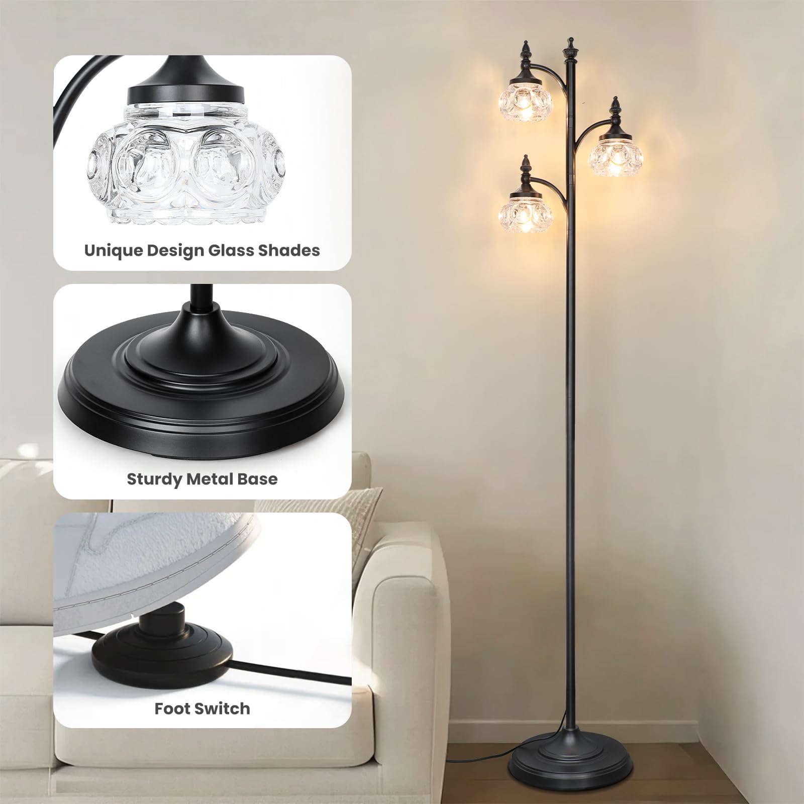 JUNNAI modern corner lamp fits bedrooms and offices with stylish, compact footprint.