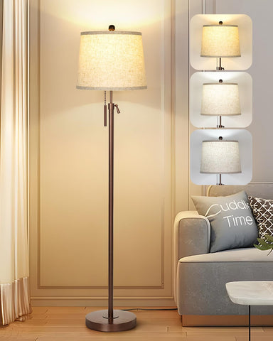 JUNNAI modern floor lamp with adjustable height for flexible room lighting.