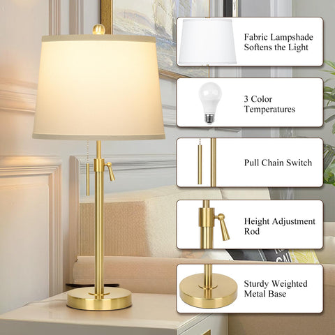 JUNNAI pull-chain operation for easy on/off and height adjustments.