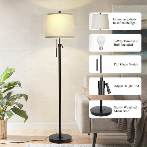 JUNNAI space-saving floor lamp fits tight corners beside sofa or desk