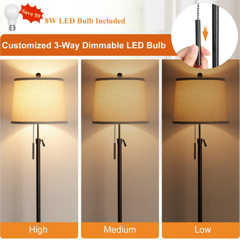 JUNNAI sturdy base floor lamp preventing wobble near seating area