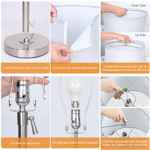 JUNNAI table lamp with 3-color temperature LED bulb for custom ambience.