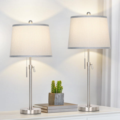 JUNNAI table lamp base in silver provides stable support for living room end tables.