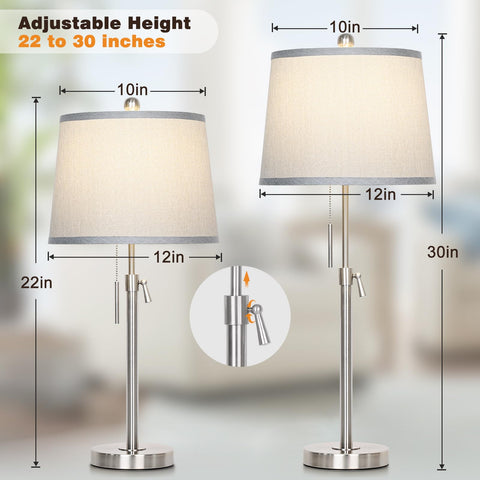 JUNNAI table lamp pull-chain enables quick brightness adjustments at night.