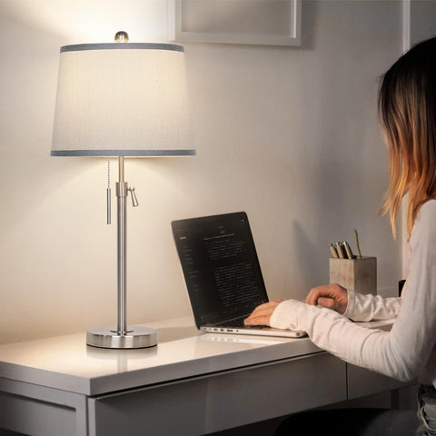JUNNAI table lamp includes simple assembly guide for quick setup.