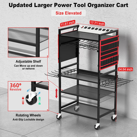 JUNNUJ Garage cart wheeled base demonstrates smooth movement across floors.