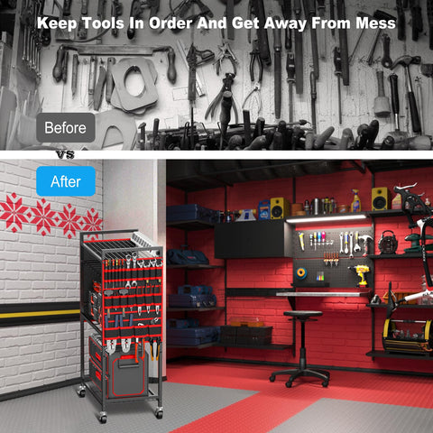 JUNNUJ heavy-duty iron build resists scratches for garage or workshop use