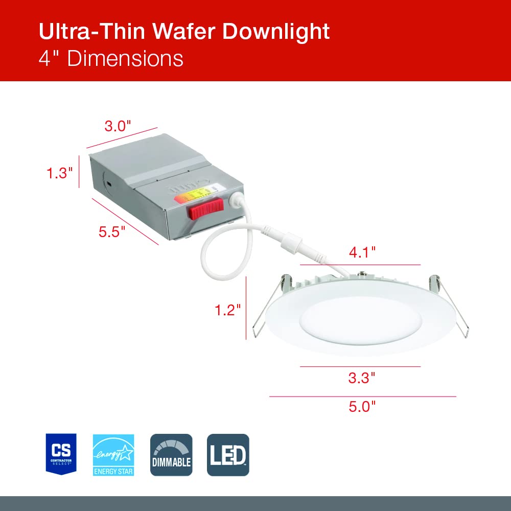 Juno LED downlight with polycarbonate lens delivering even, diffuse illumination.