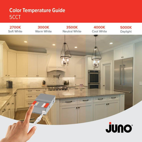 Juno wet-location rated wafer for bathrooms or covered exteriors