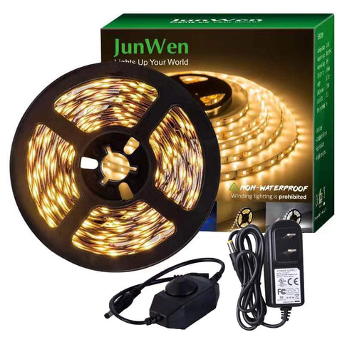JUNWEN 20ft LED strip with 360 LEDs, ideal for ambient indoor lighting