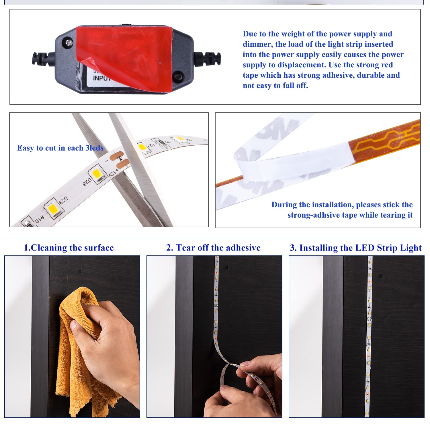 JUNWEN 3M self-adhesive tape ensures secure mounting