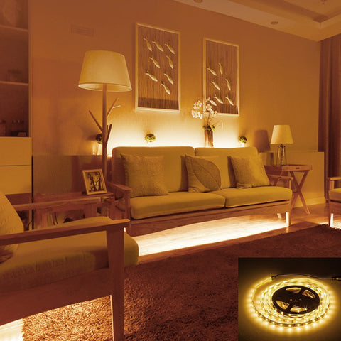 JUNWEN warm white LED strip creates bedroom ambient lighting