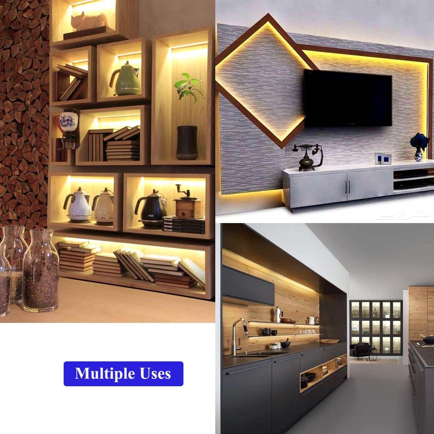 JUNWEN LED strip installed under cabinet for accent lighting