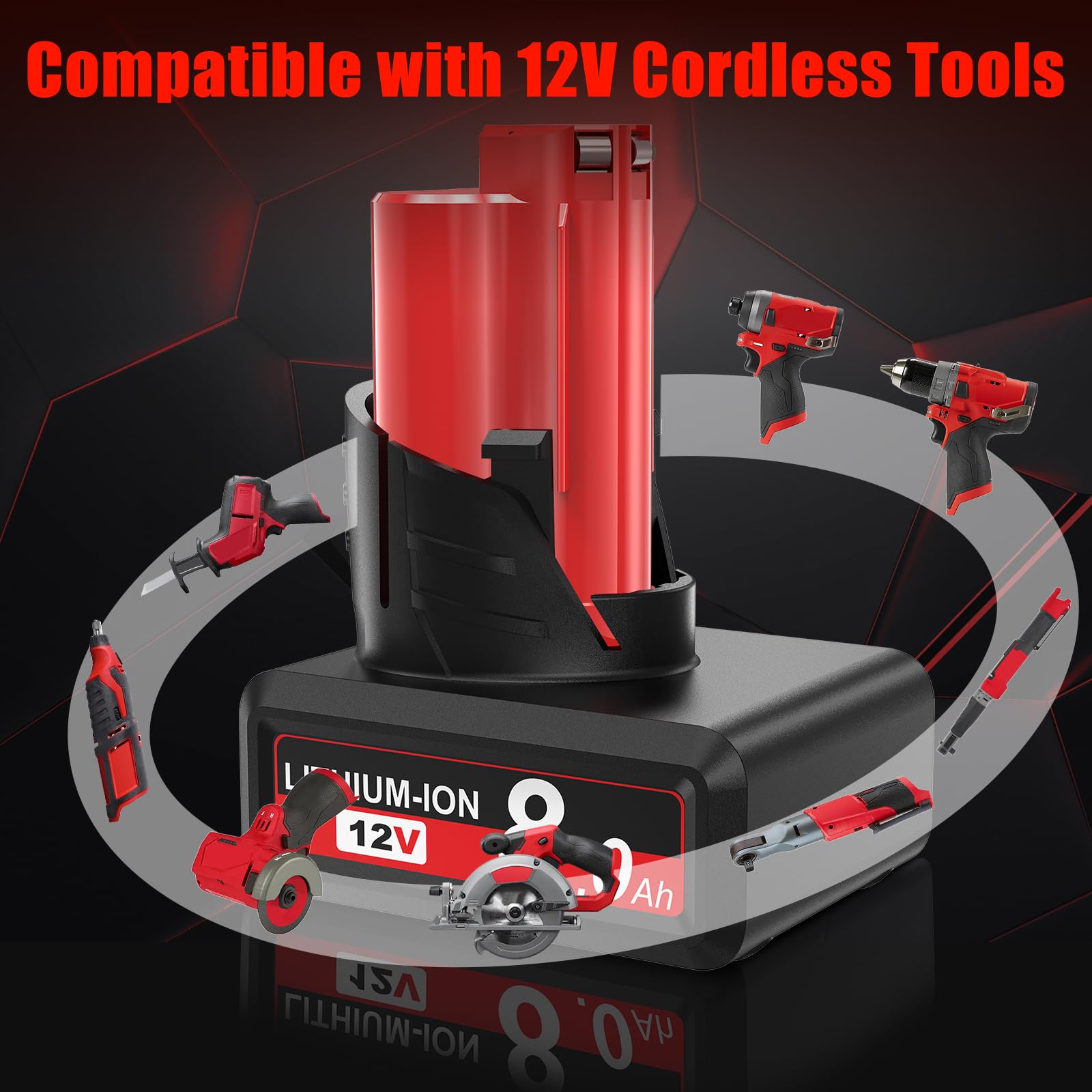 JUNWOOD 8000mAh capacity boosts runtime for demanding tasks