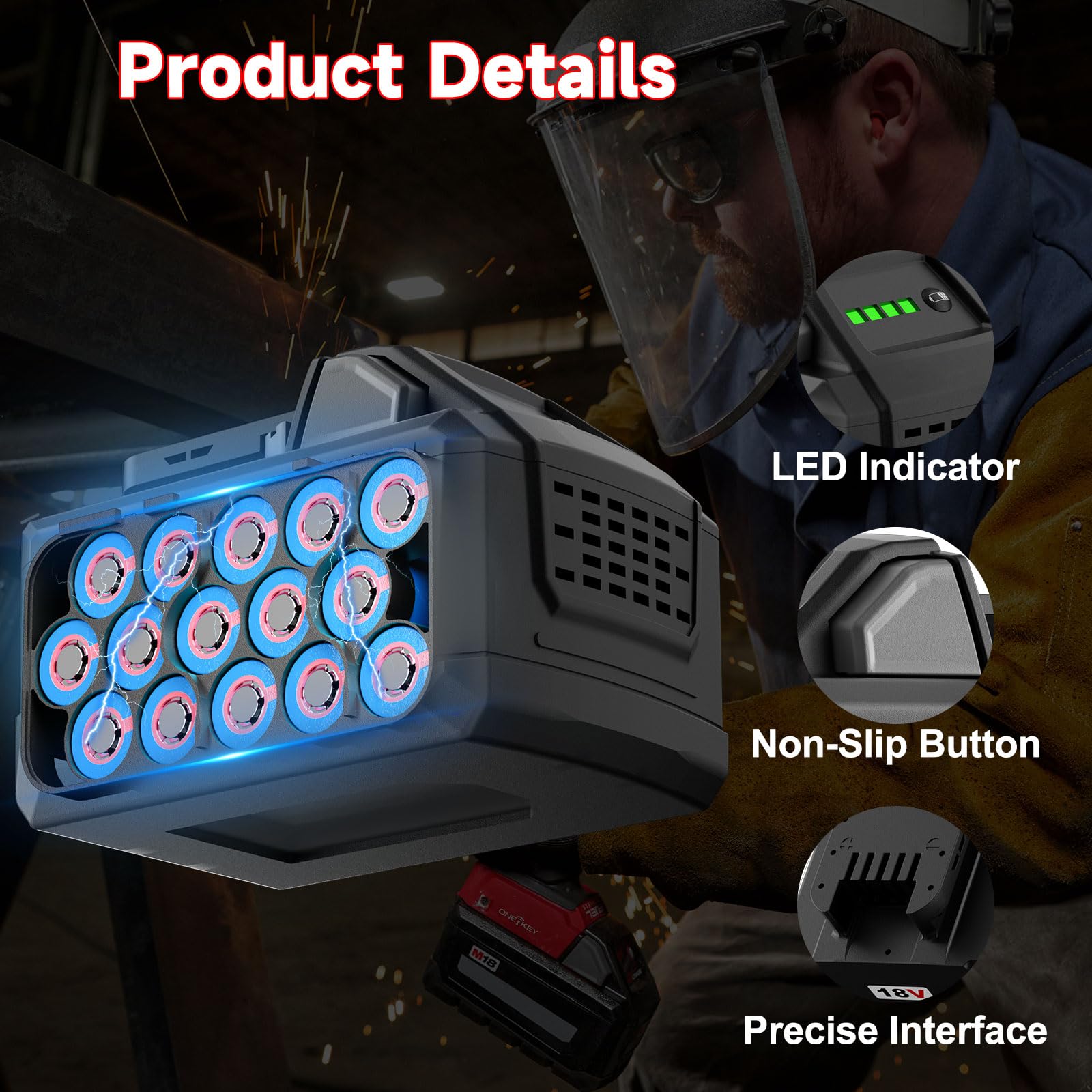 Junwood battery protective casing reduces wear and protects tools.