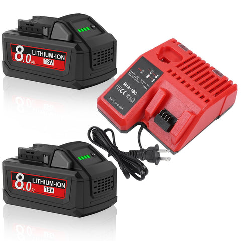 JUNWOOD M18 8Ah battery for Milwaukee tools with extended runtime