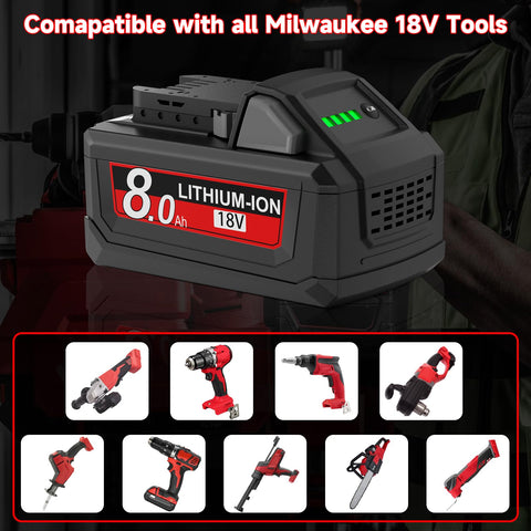 JUNWOOD M18 charger for quick recharge of Milwaukee 18V batteries
