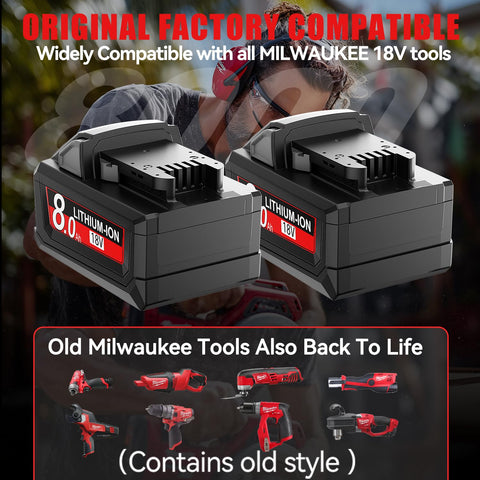 JUNWOOD replacement battery compatible with many Milwaukee 18V tools