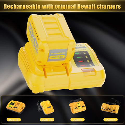 Junwood compatibility with original Dewalt chargers for flexible recharging