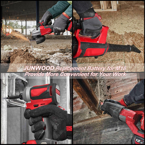 Junwood packaging demonstrates replacement battery for quick swap.