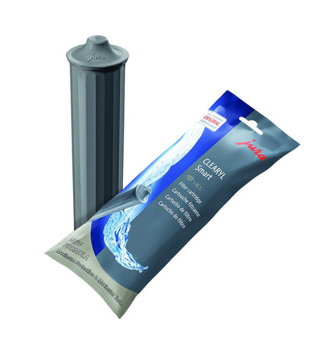 Jura Clearyl Smart gray filter cartridge 2-pack with RFID for automatic filtration guidance.
