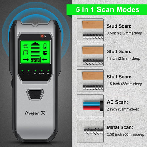 Jurgen K TH530 wall scanner emits a beep to confirm findings