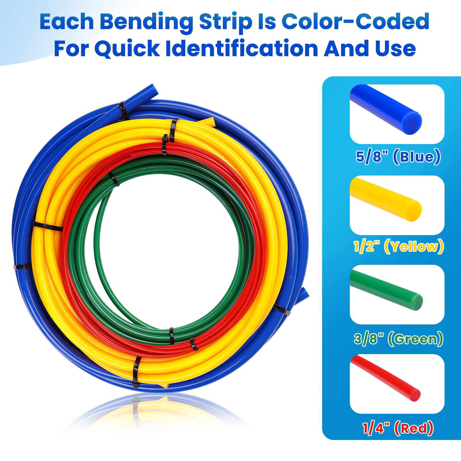 JurwheeR 4m green color-coded bending strip for 3/8 inch copper pipes supports clean bends