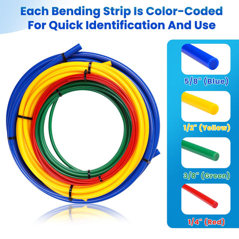 JurwheeR 4m green color-coded bending strip for 3/8 inch copper pipes supports clean bends