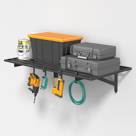 Jusgym 2x4ft heavy-duty garage shelving front view shows strong storage potential