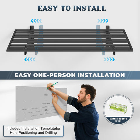 Jusgym bubble level included to ensure a level installation