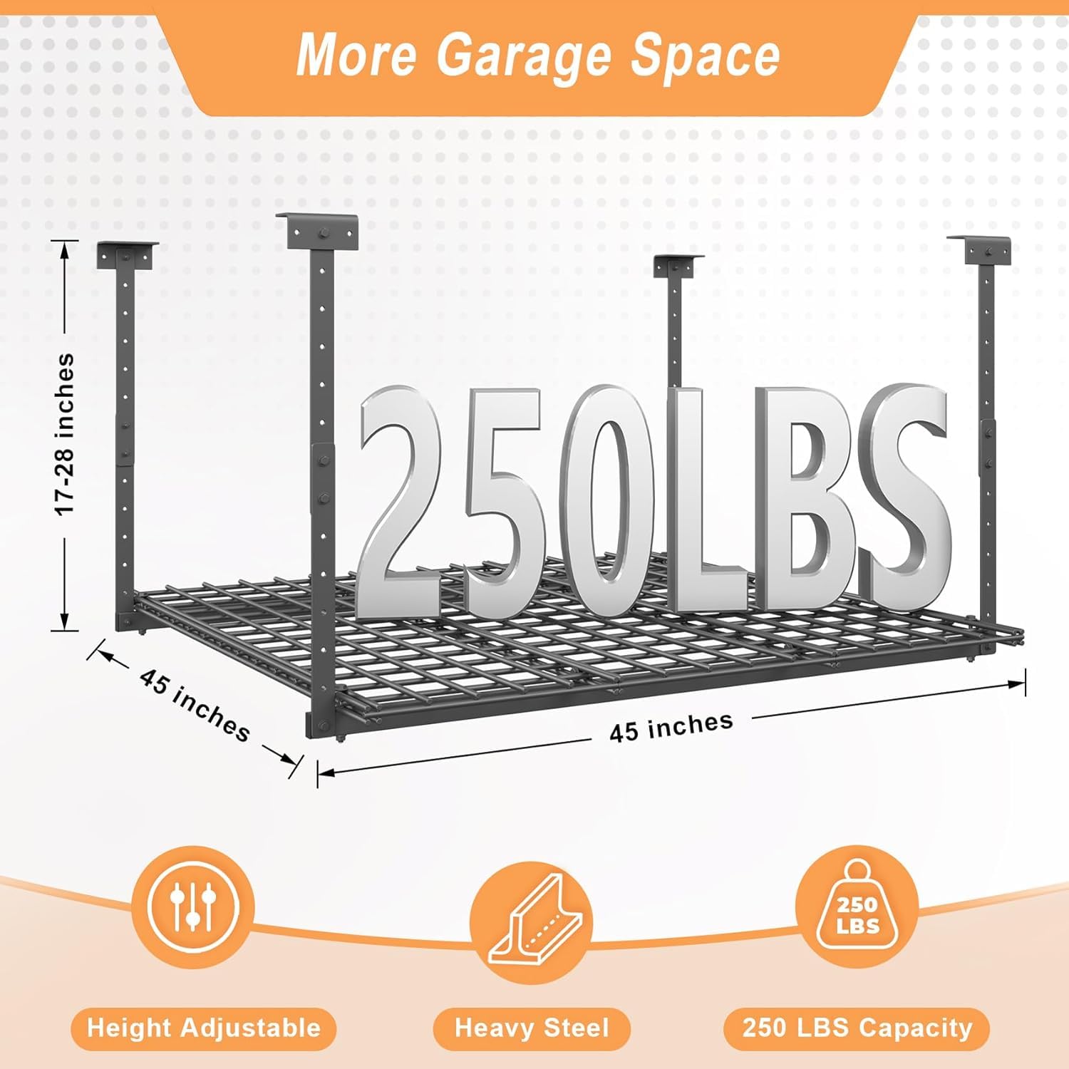 Jusgym heavy-duty steel frame supports up to 250 lbs