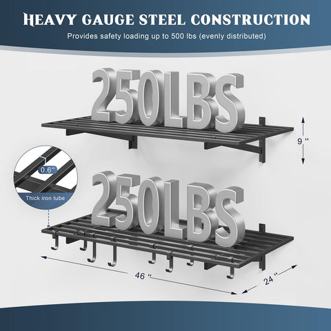 Jusgym heavy-duty steel frame with reinforced supports for long-lasting storage