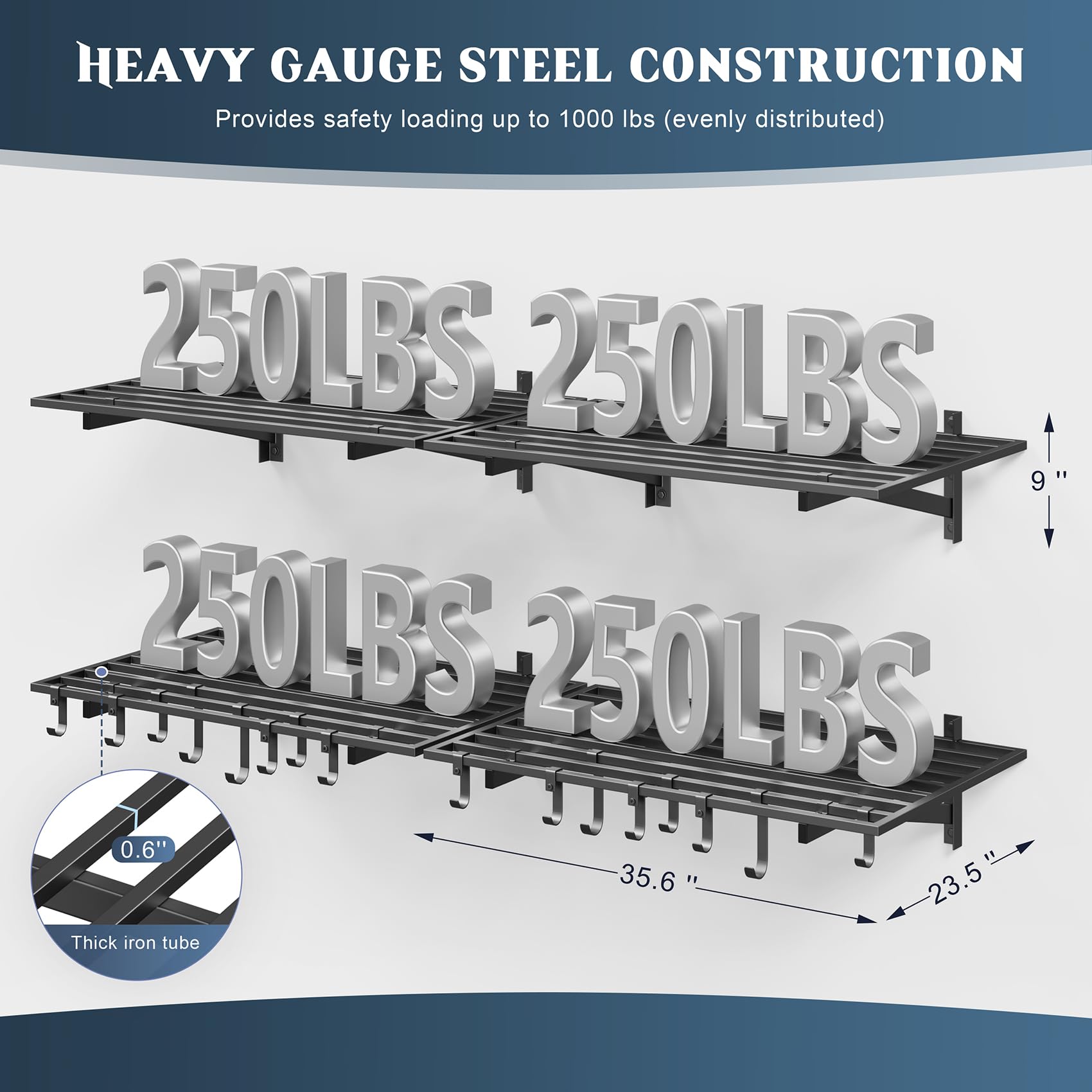 Jusgym heavy-duty steel shelving shows sturdy construction for durable storage