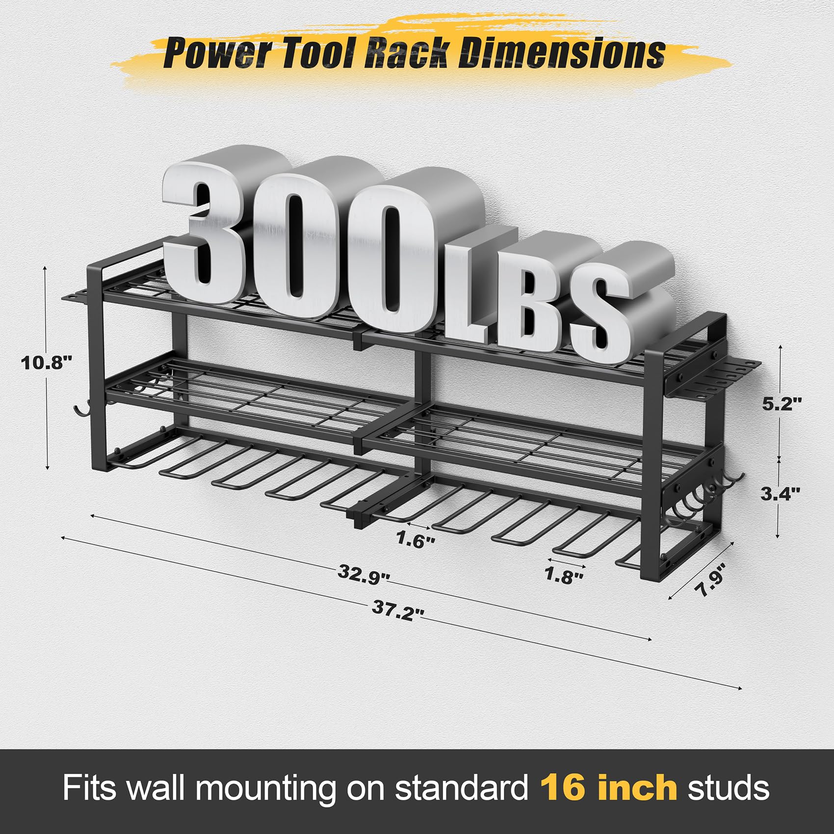 Jusgym versatile wall compatibility with wood, concrete, tile, or pegboard