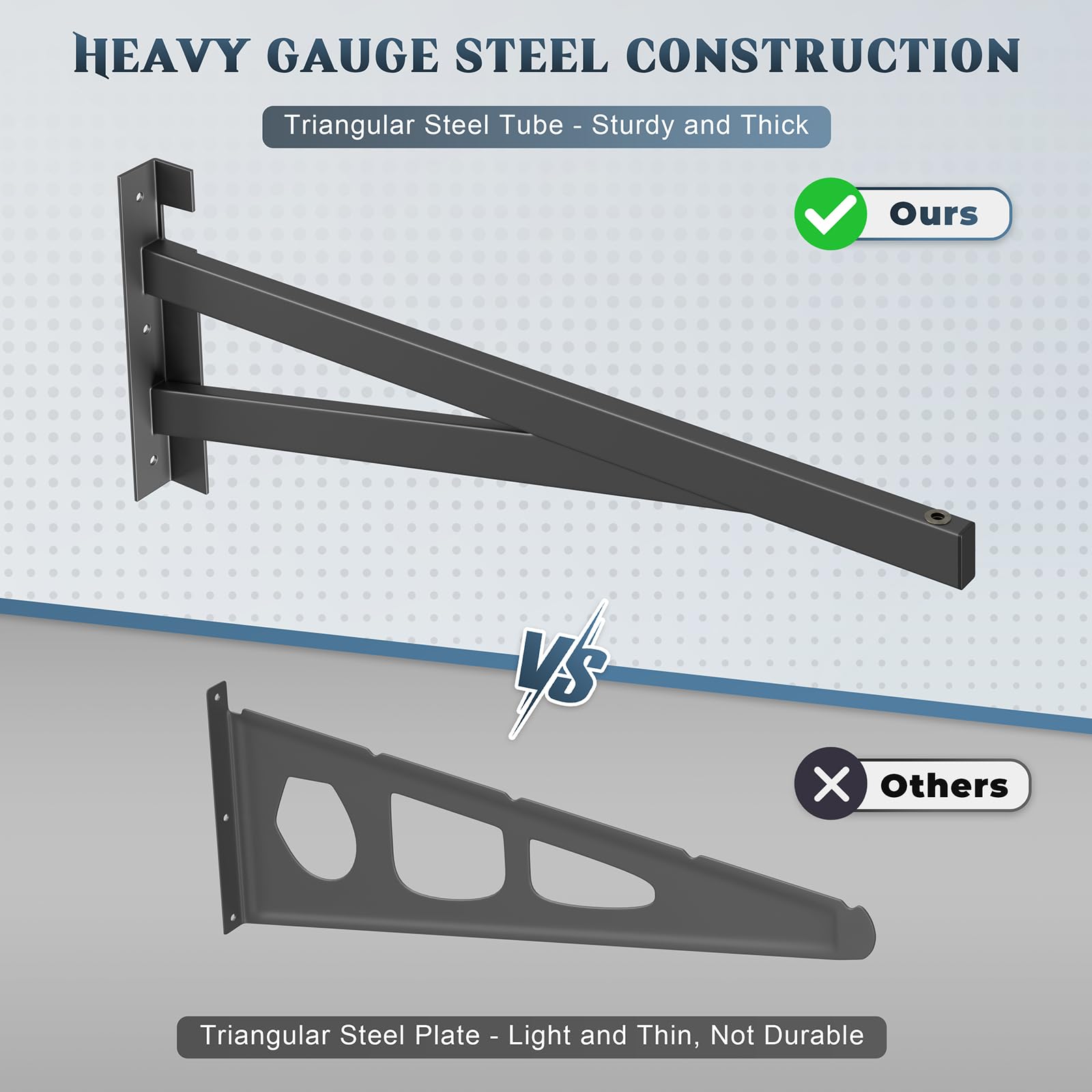 Jusgym rust-resistant coating protects garage shelves in humid environments.