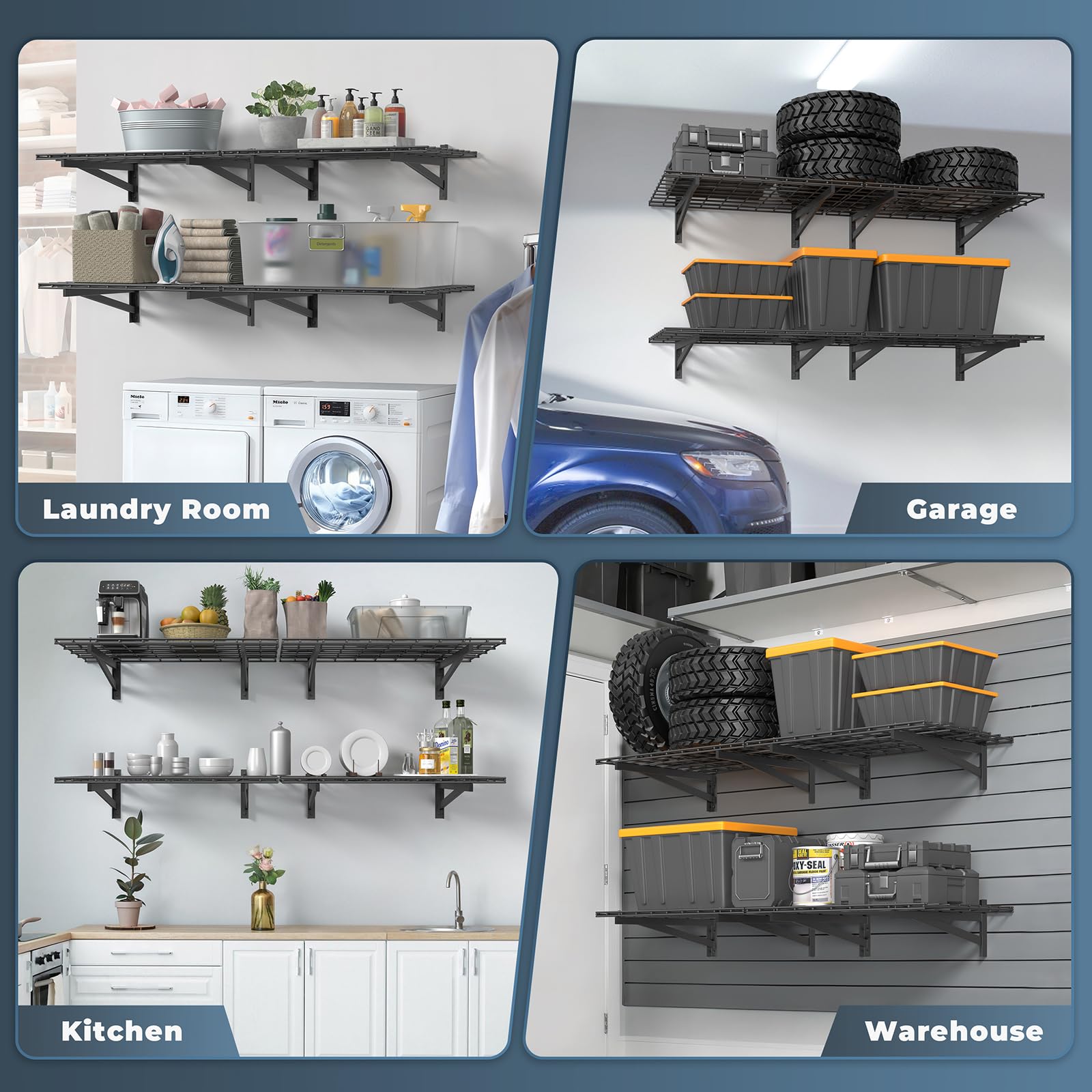 Jusgym 700lbs total capacity over two shelves supports heavy gear confidently