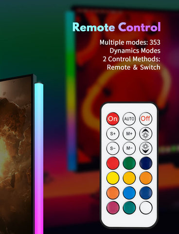 JUSJUBR 2PC RGB light with remote, easy color mood control.